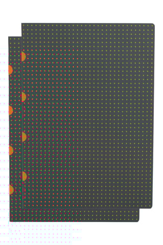 2 Notitieboekjes - 80 Pagina's - Grijs en Oranje - 21 x 29,7 cm