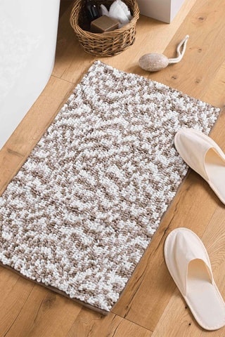 Tapis de bain Friza - Sable et marron - 45 x 75 cm