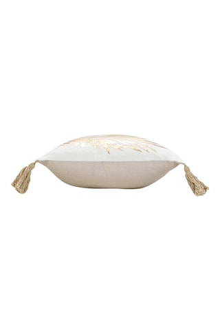 Coussin déhoussable Melisse - Ecru et doré - 30 x 50 cm