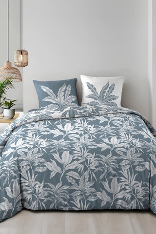 Parure de draps en coton Hera - Gris et bleu
