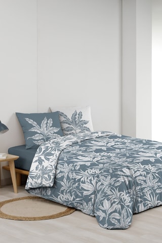 Parure de draps en coton Hera - Gris et bleu