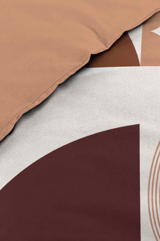 Parure de draps en coton Gemma - Terracotta et blanc