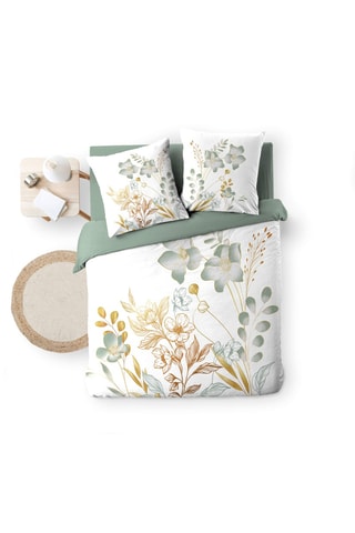Parure de draps en coton Lolita - Blanc et vert