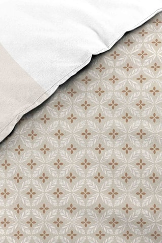 Parure de draps en coton Natacha - Beige et blanc