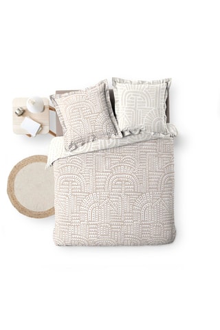 Parure de draps en coton Eliot - Beige et écru