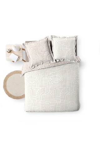Parure de draps en coton Eliot - Beige et écru