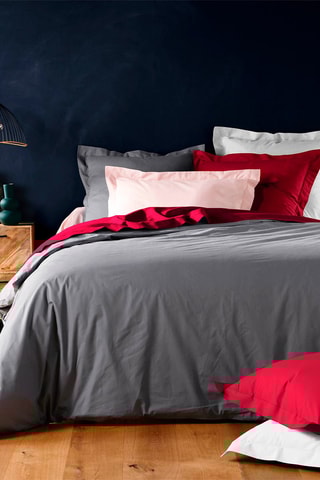 Taie de traversin en coton 57 fils/cm² Lina - Rouge
