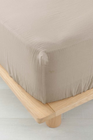 Drap-housse en gaze de coton Angelia - Sable