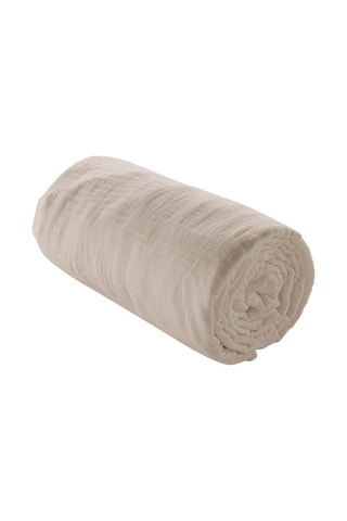 Drap-housse en gaze de coton Angelia - Sable