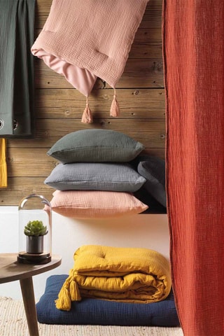 Drap-housse en gaze de coton Angelia - Jaune