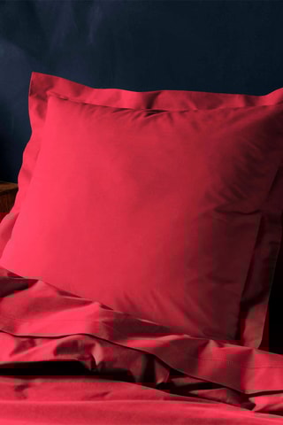 Taie d'oreiller en coton 57 fils/cm² Lina - Rouge