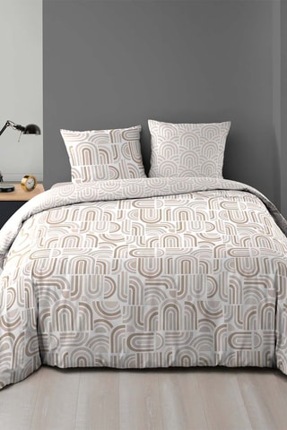 Parure de couette Pandoris - Beige et blanc