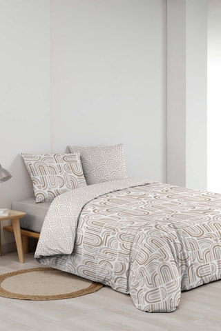 Parure de couette Pandoris - Beige et blanc
