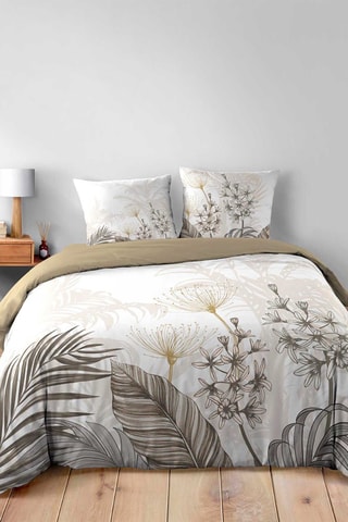Parure de couette Bastille en coton 42 fils/cm² - Blanc et gris