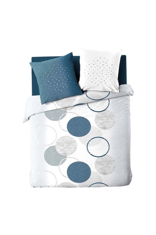Parure de couette en coton 42 fils/cm² Voie Lactée - Blanc et bleu