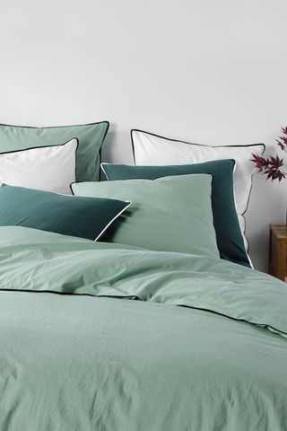 Parure de couette en coton 57 fils/cm² Linette - Sauge