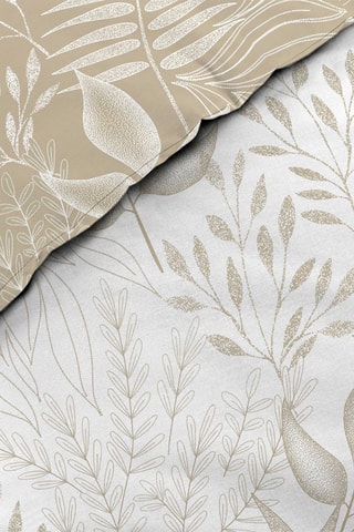 Parure de couette réversible en coton Cassia - Blanc et taupe
