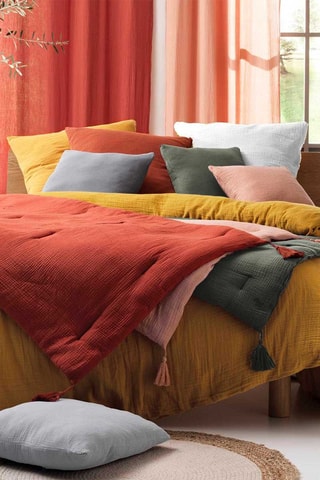 Conjunto de edredão de algodão 57 fios/cm² Angelia - Caqui