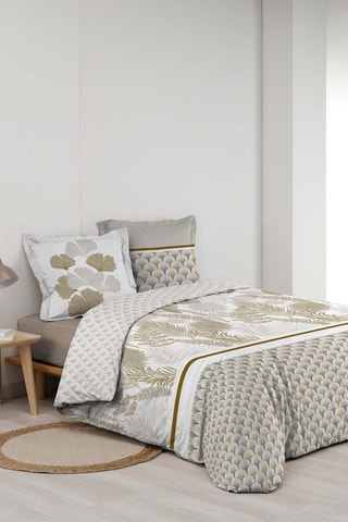 Parure de couette en coton 78 fils/cm² Melisse - Beige