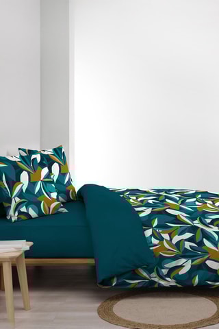 Parure de couette Lavinia - 42 fils/cm² - Bleu et blanc