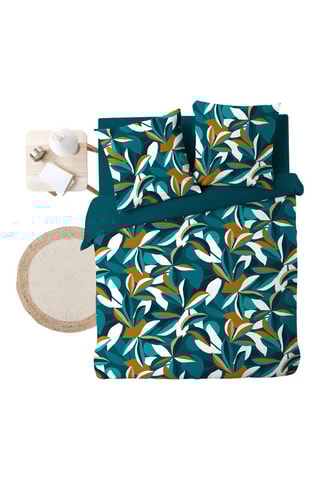 Parure de couette Lavinia - 42 fils/cm² - Bleu et blanc