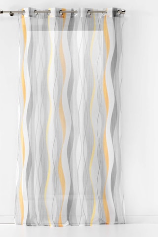 Voilage Ondulys - Blanc et jaune - 140 x 240 cm