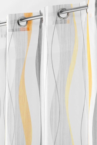 Voilage Ondulys - Blanc et jaune - 140 x 240 cm