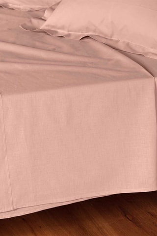 Drap plat en coton 57 fils/cm² Lina - Rose