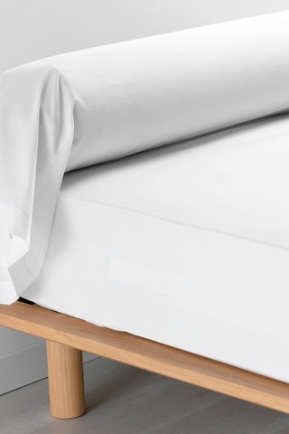 Taie de traversin en percale de coton 78 fils/cm² - Blanc