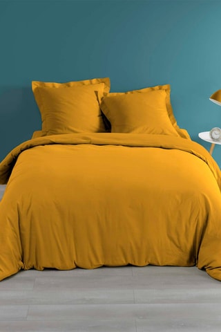 Housse de couette en percale de coton 78 fils/cm² Percaline - Ocre