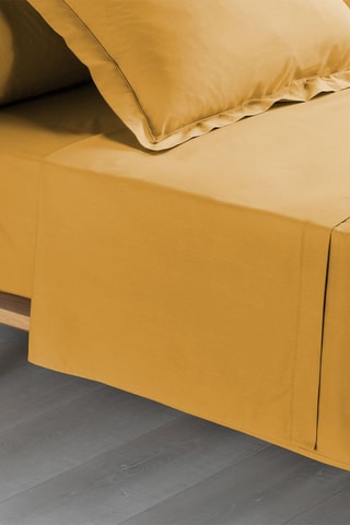 Drap plat en coton mercerisé Percaline - Ocre