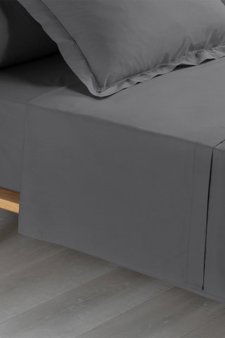 Drap plat en coton mercerisé Percaline - Anthracite