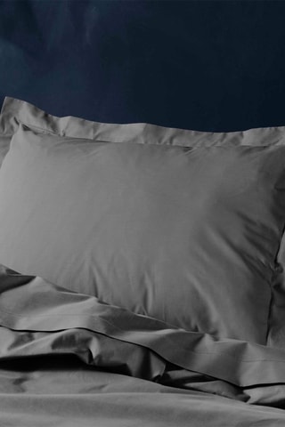 Taie d'oreiller en coton 57 fils/cm² Lina - Anthracite