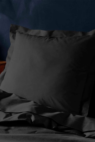 Taie d'oreiller en coton 57 fils/cm² Lina - Noir