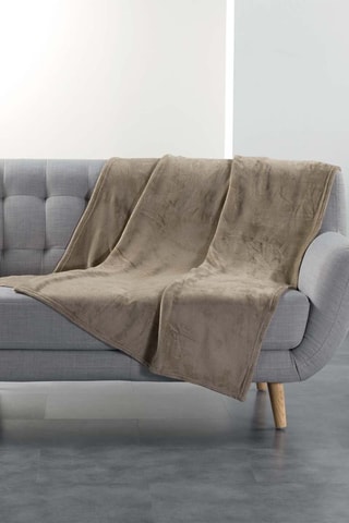 Plaid Flanou Taupe - 125 x 150 cm
