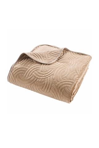 Couvre-lit et taies d'oreiller en velours Solange - Marron