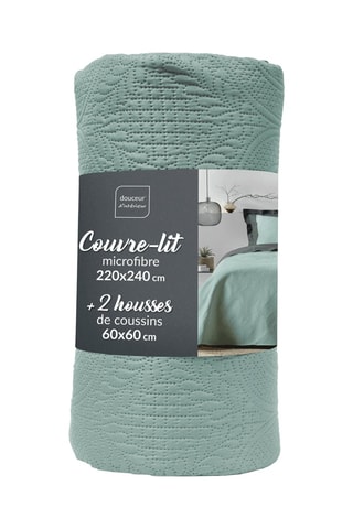 Couvre-lit et taies d'oreiller Romane - Sauge