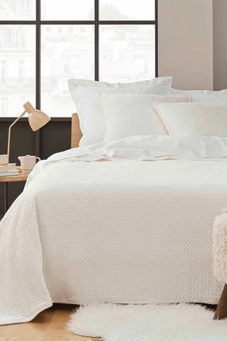 Couvre-lit et taies d'oreiller en velours Mylene - Crème