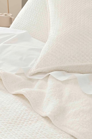 Couvre-lit et taies d'oreiller en velours Mylene - Crème
