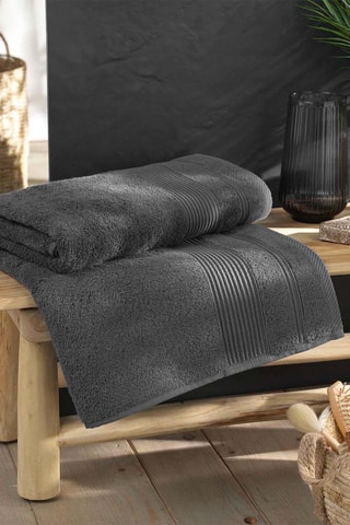 Drap de bain Tendresse - Anthracite - 90 x 150 cm