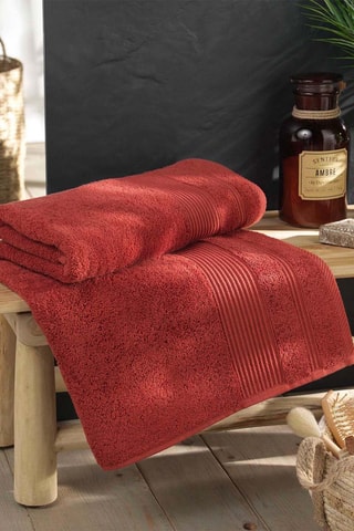 Drap de bain Tendresse - Terracotta - 90 x 150 cm