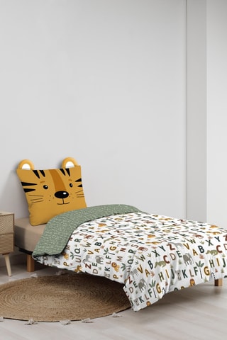 Parure de couette réversible Tigry - Kaki et jaune