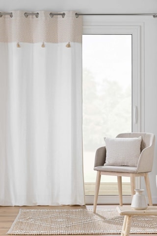 Rideau Milano - Blanc et marron clair - 140 x 240 cm