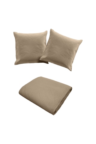 Ensemble couvre-lit Romane - Marron clair
