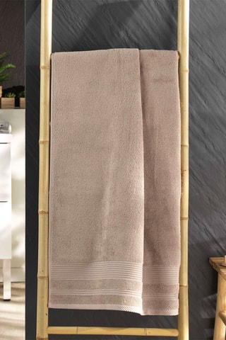 2 x Drap de douche Tendresse - Taupe - 70 x 130 cm