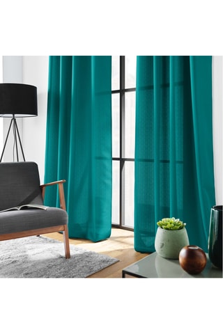 2 x Rideau Soline - Bleu paon - 140 x 260 cm