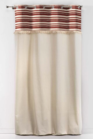 2 x Rideau Atlas - Beige et terracotta - 140 x 240 cm