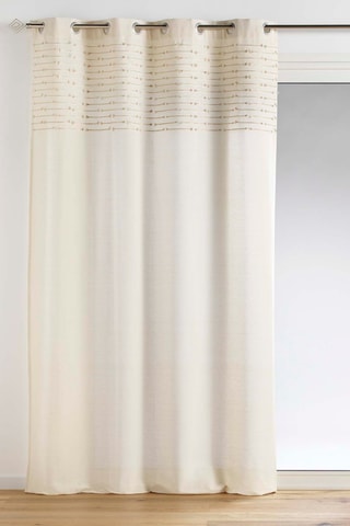 2 x Rideau Golden sunset - Beige et doré - 140 x 240 cm