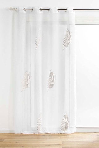 2 x Voilage Palmeor - Blanc et doré - 140 x 240 cm