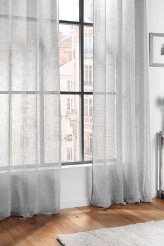 2 x Voilage Carlin - Gris - 140 x 240 cm